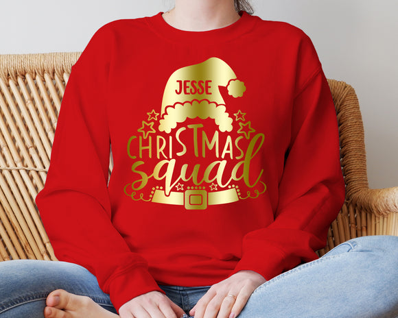 Personalised Matching Christmas Jumper Christmas Squad Family Sweatshirt