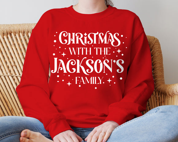 Personalised Christmas With The Family Jumper Sweatshirt Kids Adults
