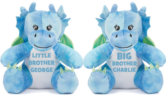 Big Brother Little Brother Dragon Teddy Bear Big Sister Little Sister Soft Plush Animal Mumbles Teddy
