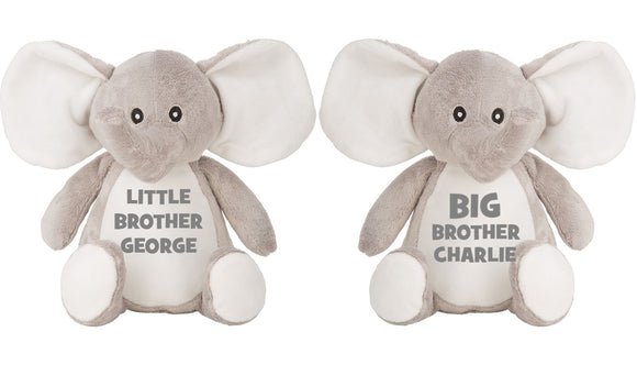 Big Brother Little Brother Elephant Teddy Bear Big Sister Little Sister Soft Plush Animal Mumbles Teddy