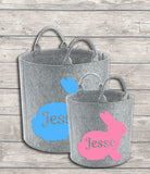 Personalised Childs Easter Bunny Toy Bag Kids Toy Basket Toy Felt Trug Toy Storage Bag Birthday Gift Idea Easter Basket Easter Bag