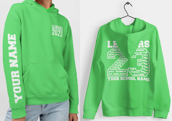 Lime Green Leavers Hoodie, Schools, Colleges, Universities & Clubs 2023