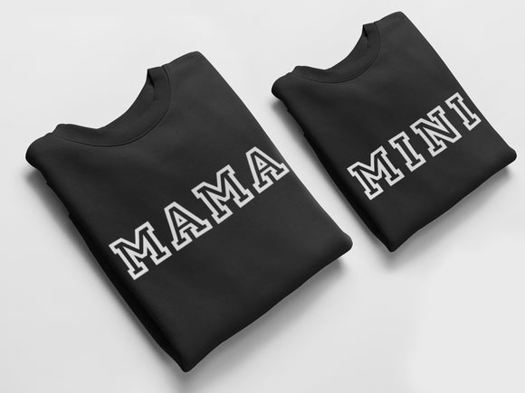 Black Mama and Mini Jumpers, Matching Jumpers Mother's Day Gift Mummy Birthday Gift