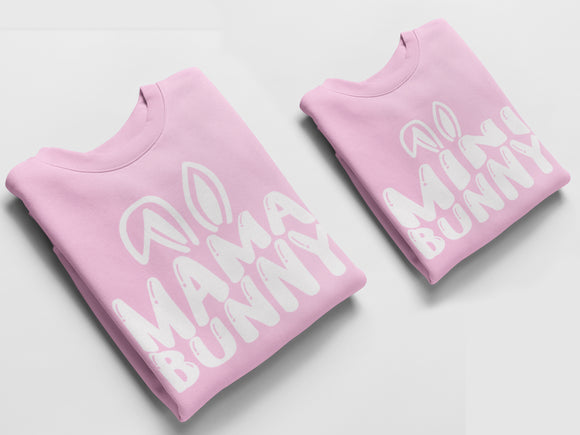 Mama and Mini Easter Jumpers, Matching Jumpers Easter Gift Baby Pink