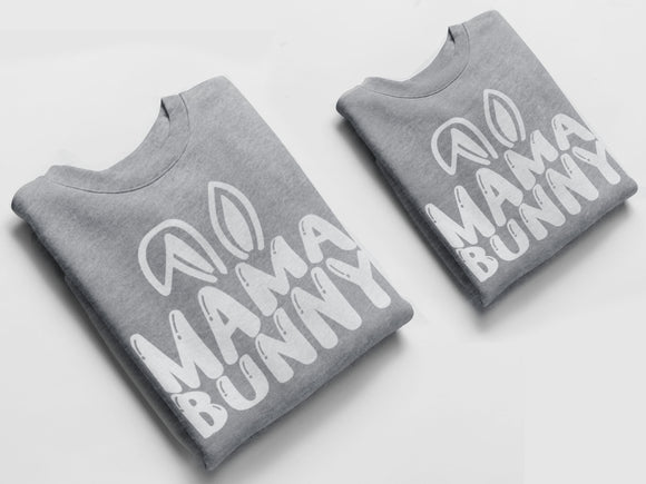 Mama and Mini Easter Jumpers, Matching Jumpers Easter Gift Heather Grey