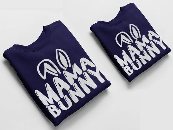 Mama and Mini Easter Jumpers, Matching Jumpers Easter Gift Navy Blue