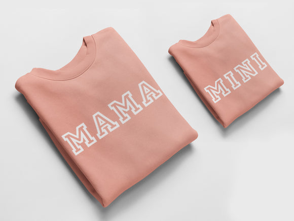 Dusty Pink Mama and Mini Jumpers, Matching Jumpers Mother's Day Gift Mummy Birthday Gift