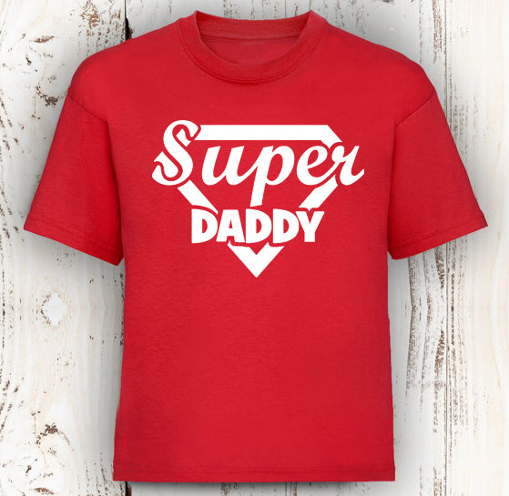 Personalised Father's Day Gift Super Daddy & Daddy Is My Hero Pyjamas Matching Pyjamas Navy Stars Red Top Loungewear Adult Child Baby