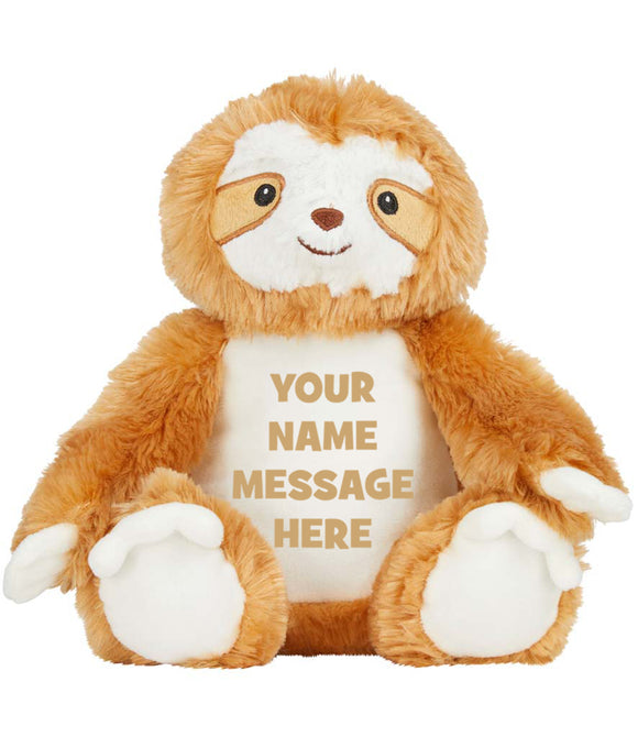 Personalised Sloth Teddy Bear Big brother Little brother Big Sister Paige Boy Flower Girl Birthday Gift Plush Animal Mumbles Bear