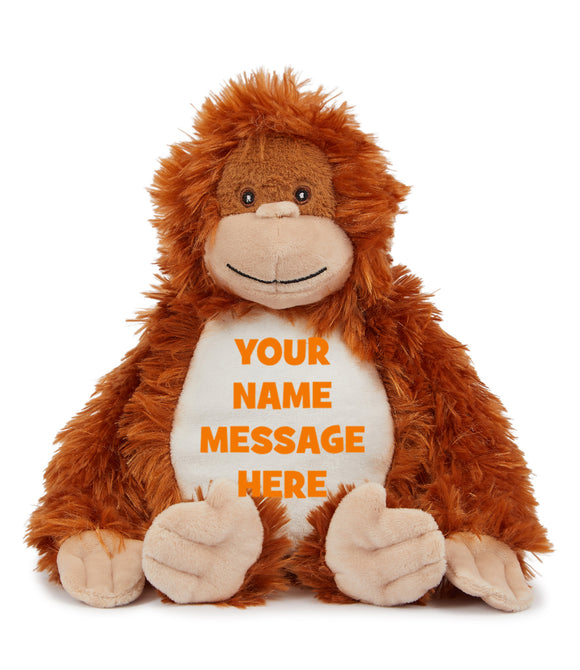 Personalised Orangutan Teddy Bear Big brother Little brother Big Sister Paige Boy Flower Girl Birthday Gift Animal Mumbles Bear