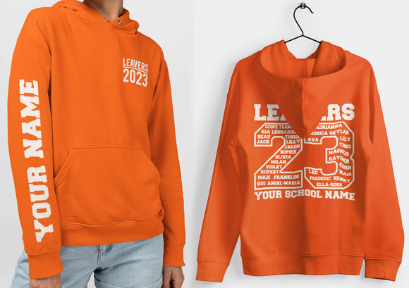 Orange Leavers Hoodie, Schools, Colleges, Universities & Clubs 2023