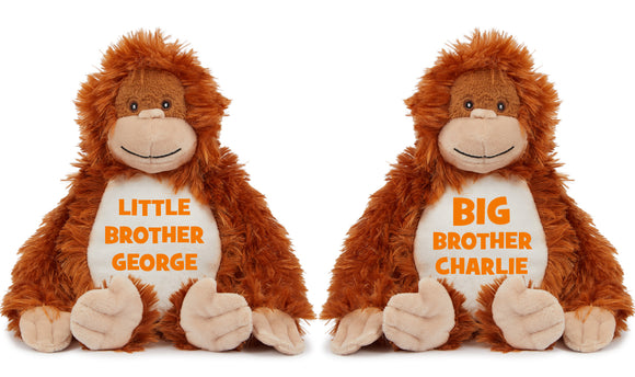 Big Brother Little Brother Orangutan Teddy Bear Big Sister Little Sister Soft Plush Animal Mumbles Teddy