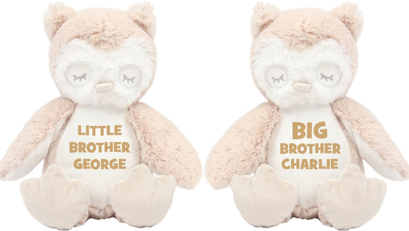 Big Brother Little Brother Owl Teddy Bear Big Sister Little Sister Soft Plush Animal Mumbles Teddy