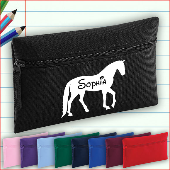 Personalised Horse Pencil Case ADD YOUR NAME Back To School