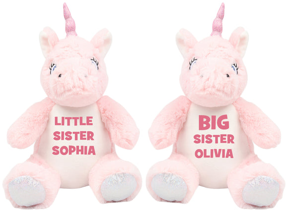 Big Sister Little Sister Unicorn Teddy Bear Big Brother Little Brother Soft Plush Animal Mumbles Teddy