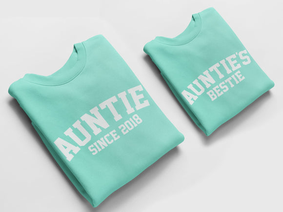 Auntie and Aunties Bestie Jumpers, Matching Jumpers Auntie Gift Aunties Bestie Gift Peppermint