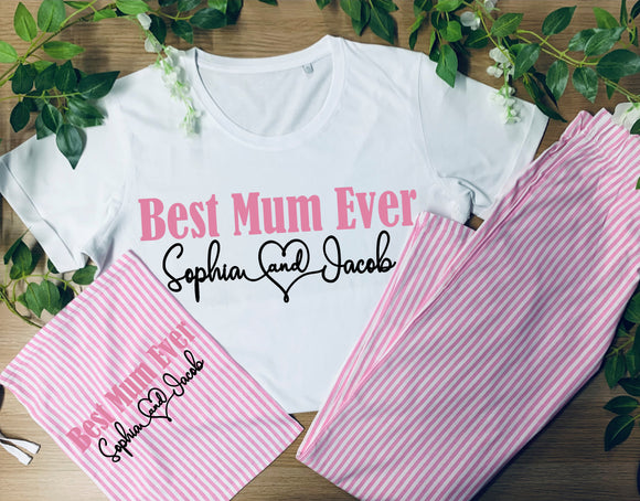 Personalised Mother's Day Pyjamas, Best Mum Ever Pyjamas, Mother's Day Gift, Gift For Mum, First Mothers Day, Mum Birthday Gift, Birthday Gift