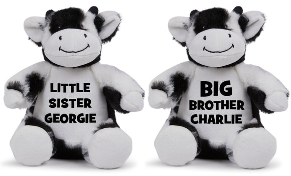 Big Brother Little Brother Cow Teddy Bear Big Sister Little Sister Soft Plush Animal Mumbles Teddy
