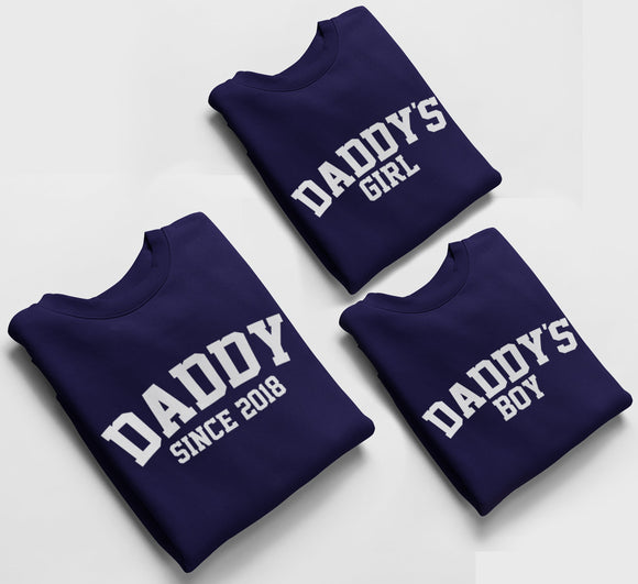 Daddy Matching Jumpers, Daddy Since, Daddys Girl, Daddys Boy Father's Day Gift Daddy Birthday Gift Navy