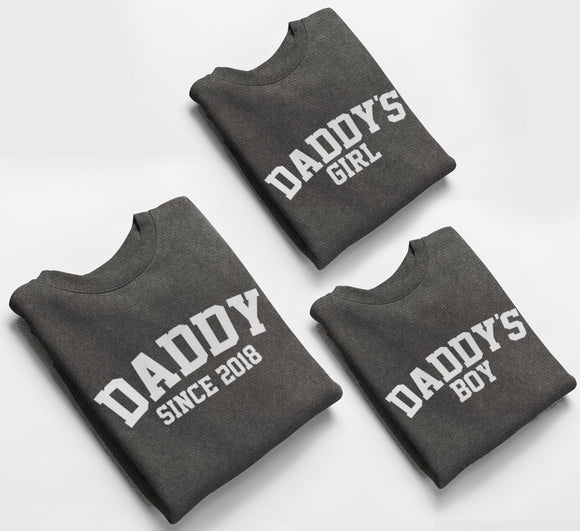 Daddy Matching Jumpers, Daddy Since, Daddys Girl, Daddys Boy Father's Day Gift Daddy Birthday Gift Storm Grey
