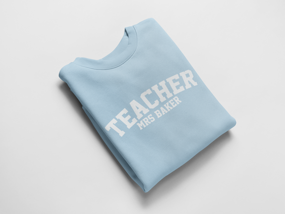 Teacher Gift, Teacher Jumper, Personalised Jumper, Best Teacher Jumper, Teach Leaving Gift Baby Blue