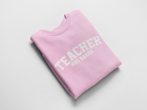 Teacher Gift, Teacher Jumper, Personalised Jumper, Best Teacher Jumper, Teach Leaving Gift Baby Pink