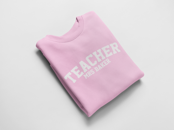 Teacher Gift, Teacher Jumper, Personalised Jumper, Best Teacher Jumper, Teach Leaving Gift Baby Pink