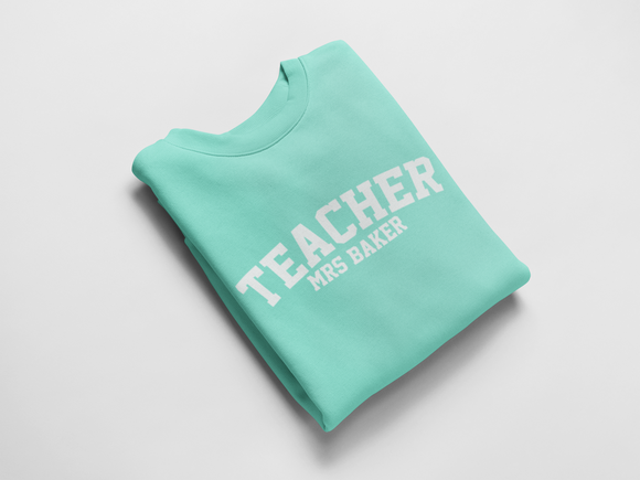 Teacher Gift, Teacher Jumper, Personalised Jumper, Best Teacher Jumper, Teach Leaving Gift Peppermint