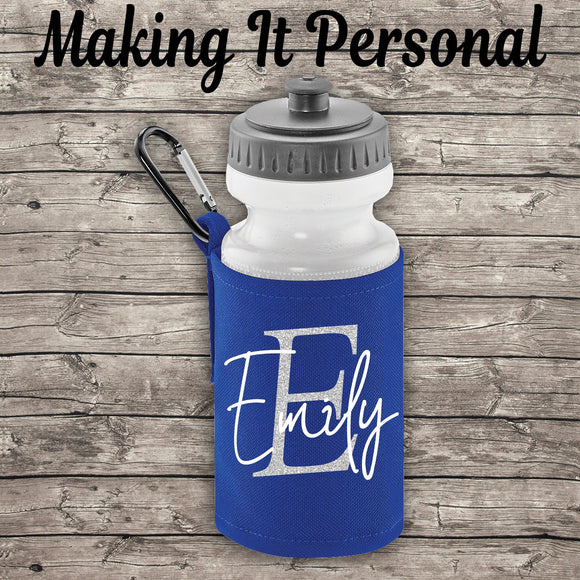 Personalised Inital and Name Water Bottle ADD Your NAME Back To School Royal Blue