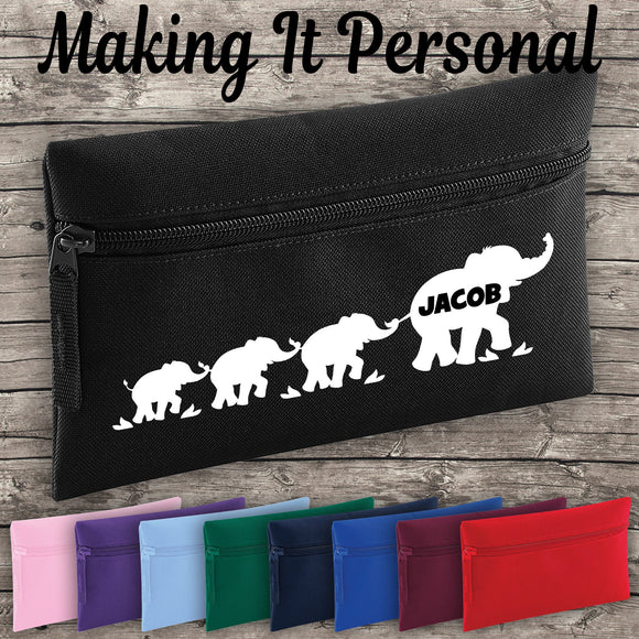 Personalised Elephant Pencil Case ADD YOUR NAME Back To School
