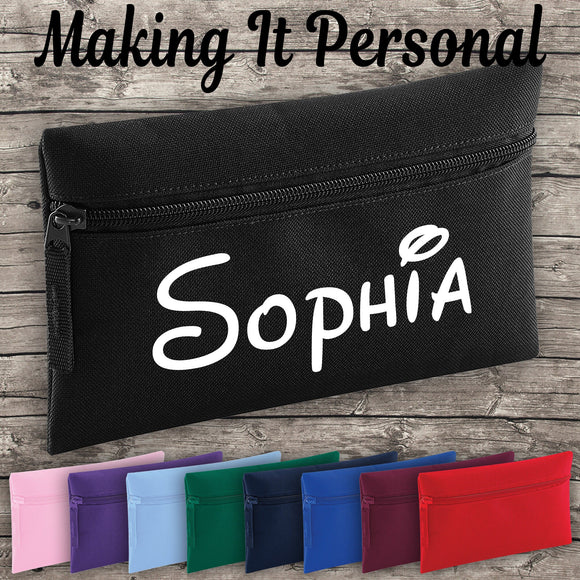 Personalised Princess Font Pencil Case ADD YOUR NAME Back To School