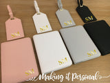 Personalised Initial Passport Holder and Tag Set | Future Mrs | Bride | Bridesmaid | Wedding | Accessory Bag | Birthday | Christmas Gift