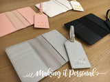 Personalised Initial Passport Holder and Tag Set | Future Mrs | Bride | Bridesmaid | Wedding | Accessory Bag | Birthday | Christmas Gift