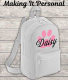 Personalised Mini Dog Backpack Puppy Backpack Doggy Day Care Bag Back To School Backpack Kids Backpack Child Backpack Toddler Puppy Dog