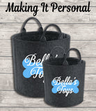 Personalised Dog Toy Bag Dog Toy Basket Dog Toy Felt Trug Dog Toy Storage Bag