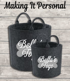 Personalised Dog Toy Bag Dog Toy Basket Dog Toy Felt Trug Dog Toy Storage Bag