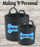Personalised Dog Toy Bag Dog Toy Basket Dog Toy Felt Trug Dog Toy Storage Bag Dog Bone Dog Gift Dog Birthday Gift Idea