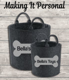 Personalised Dog Toy Bag Dog Toy Basket Dog Toy Felt Trug Dog Toy Storage Bag Dog Bone Dog Gift Dog Birthday Gift Idea