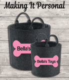 Personalised Dog Toy Bag Dog Toy Basket Dog Toy Felt Trug Dog Toy Storage Bag Dog Bone Dog Gift Dog Birthday Gift Idea