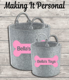 Personalised Dog Toy Bag Dog Toy Basket Dog Toy Felt Trug Dog Toy Storage Bag Dog Bone Dog Gift Dog Birthday Gift Idea