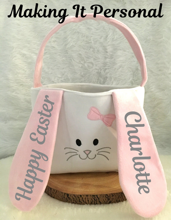 Personalised Cute Easter Bunny Bag - Easter Egg Hunt - Easter Gift Bag - Easter Basket - Easter Gift - Easter Egg - Easter Box