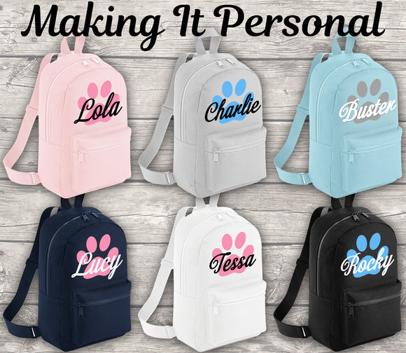 Personalised Mini Dog Backpack Puppy Backpack Doggy Day Care Bag Backpack Kids Backpack Child Backpack Toddler Puppy Dog