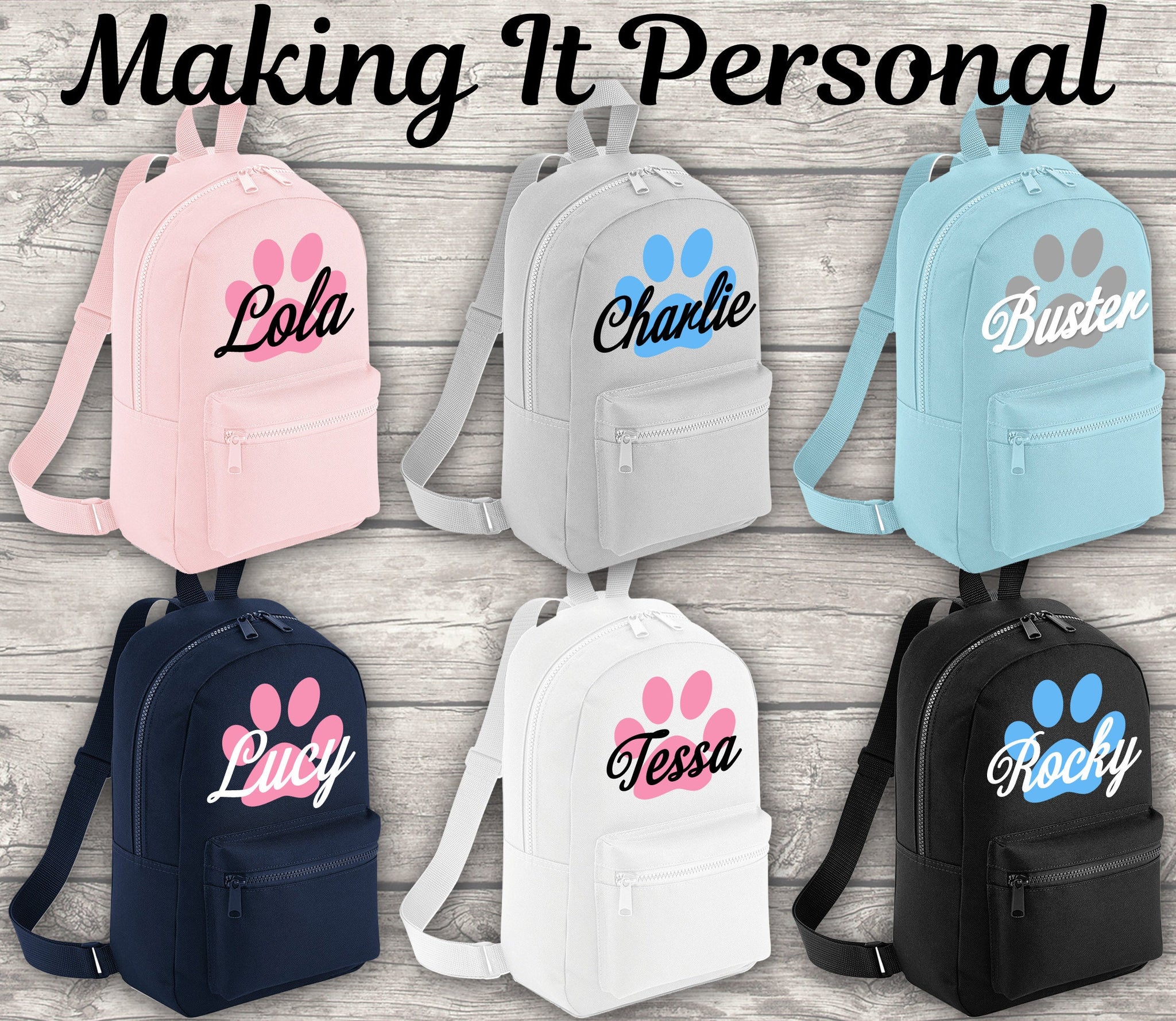 Personalised Mini Dog Backpack Puppy Backpack Doggy Day Care Bag