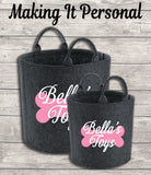 Personalised Dog Toy Bag Dog Toy Basket Dog Toy Felt Trug Dog Toy Storage Bag