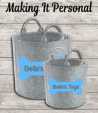 Personalised Dog Toy Bag Dog Toy Basket Dog Toy Felt Trug Dog Toy Storage Bag Dog Bone Dog Gift Dog Birthday Gift Idea