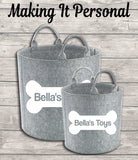 Personalised Dog Toy Bag Dog Toy Basket Dog Toy Felt Trug Dog Toy Storage Bag Dog Bone Dog Gift Dog Birthday Gift Idea
