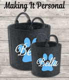 Personalised Dog Toy Bag Dog Toy Basket Dog Toy Felt Trug Dog Toy Storage Bag Dog Paw Dog Gift Dog Birthday Gift Idea
