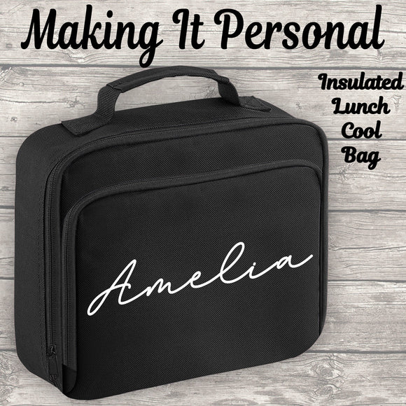 Personalised Amalina Font Lunch Bag Cool Bag Lunch Box Fully Insulated