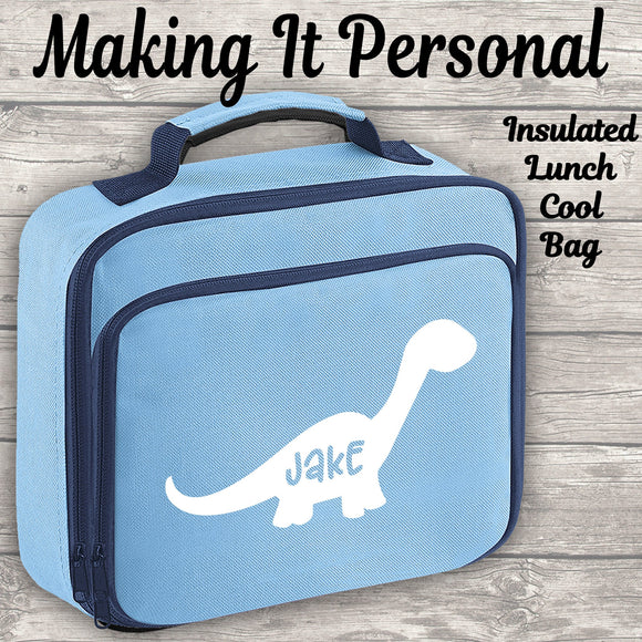 Personalised Dinosaur Lunch Bag Cool Bag Lunch Box Fully Insulated Back To School
