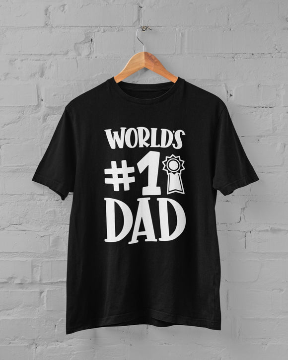 World's #1 Dad T-Shirt Men's Black T-Shirt With white Print Birthday Gift Birthday Idea Birthday T-Shirt